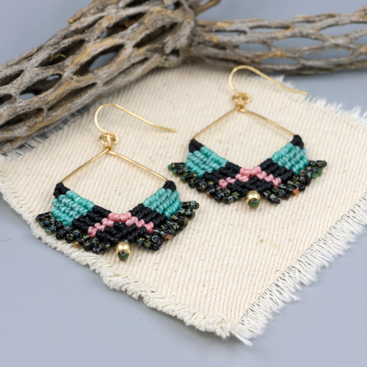 Square Hoop Earring / Night Sky / Gold Fill