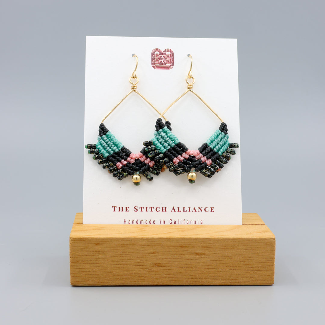 Square Hoop Earring / Night Sky / Gold Fill