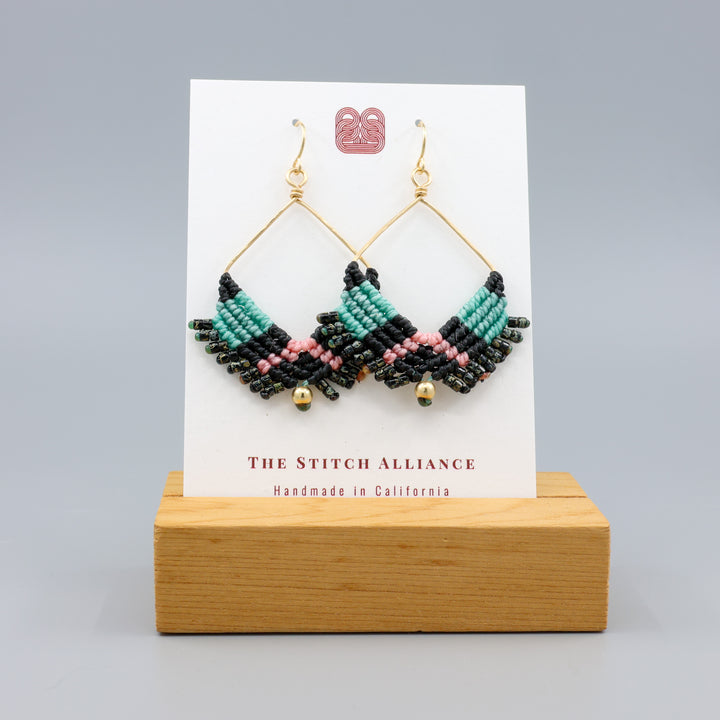Square Hoop Earring / Night Sky / Gold Fill
