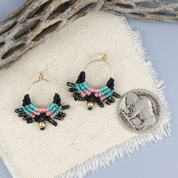 Sun Circle Earrings / Night Sky / Gold Fill