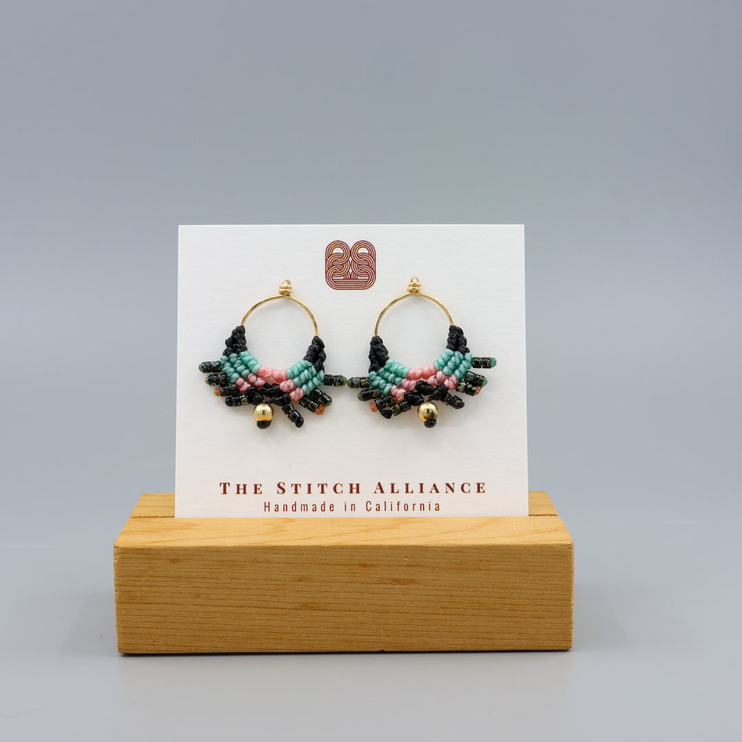 Sun Circle Earrings / Night Sky / Gold Fill