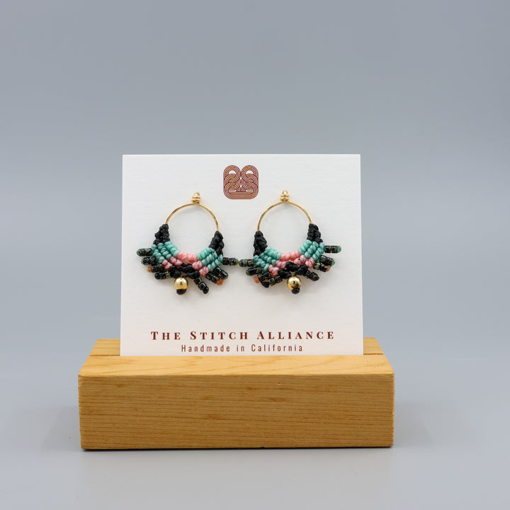 Sun Circle Earrings / Night Sky / Gold Fill