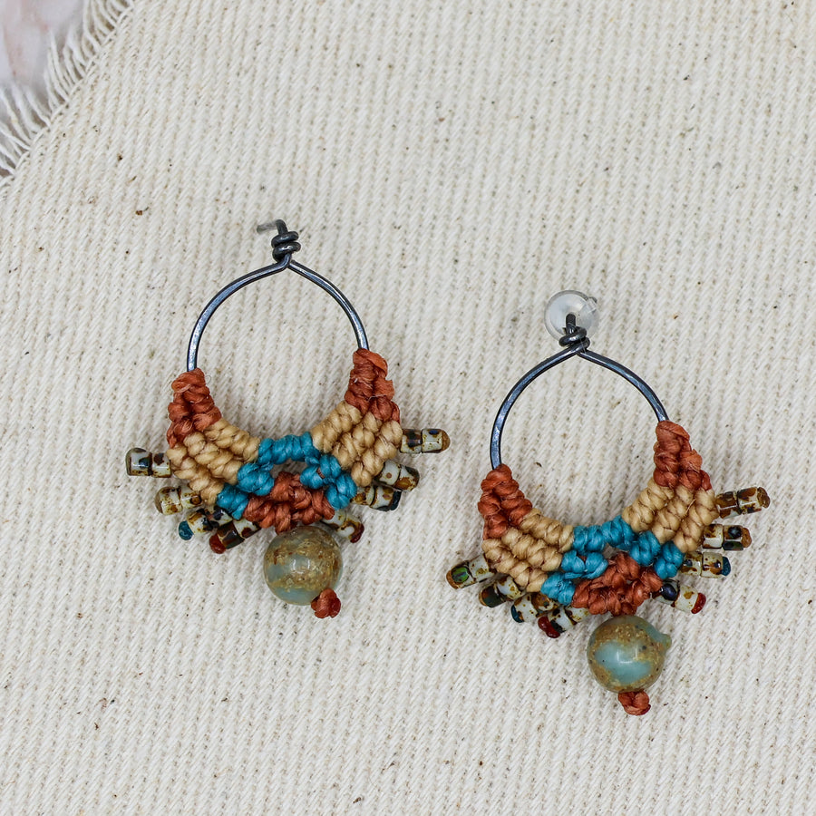 handmade macrame earrings sedona colors