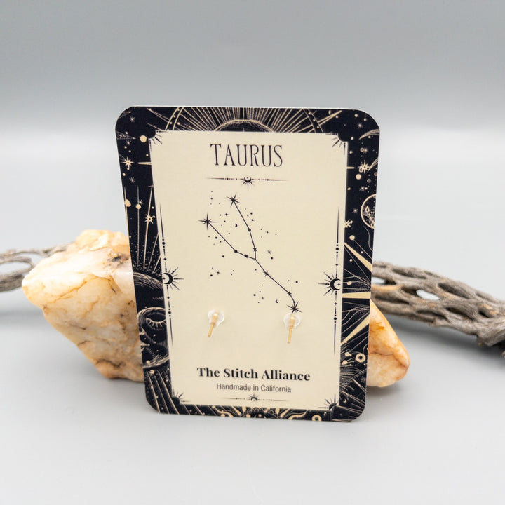 Taurus Sapphire Earrings - Gold Fill