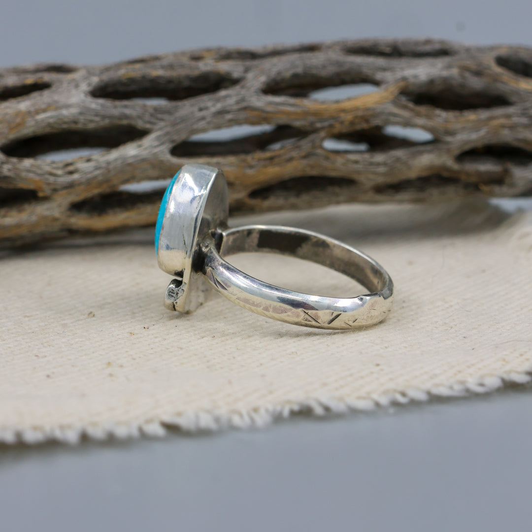 Kingman Turquoise Sterling Silver Ring 121 One of a Kind - Size 6.5