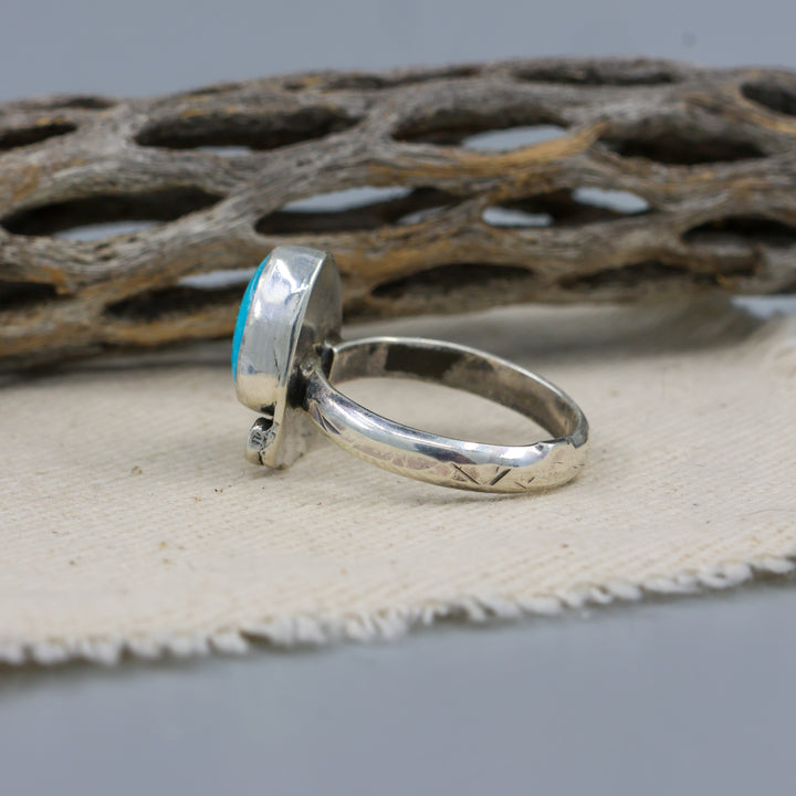 Kingman Turquoise Sterling Silver Ring 121 One of a Kind - Size 6.5