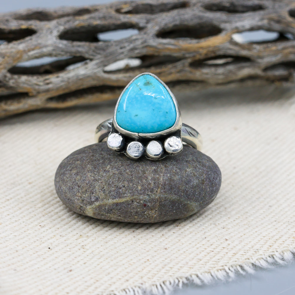 handmade kingman turquoise sterling silver ring one of a kind