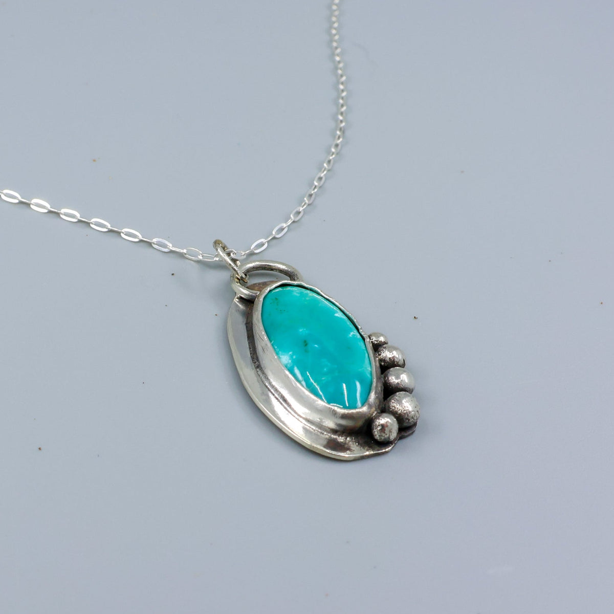 handmade turquoise necklace sterling silver