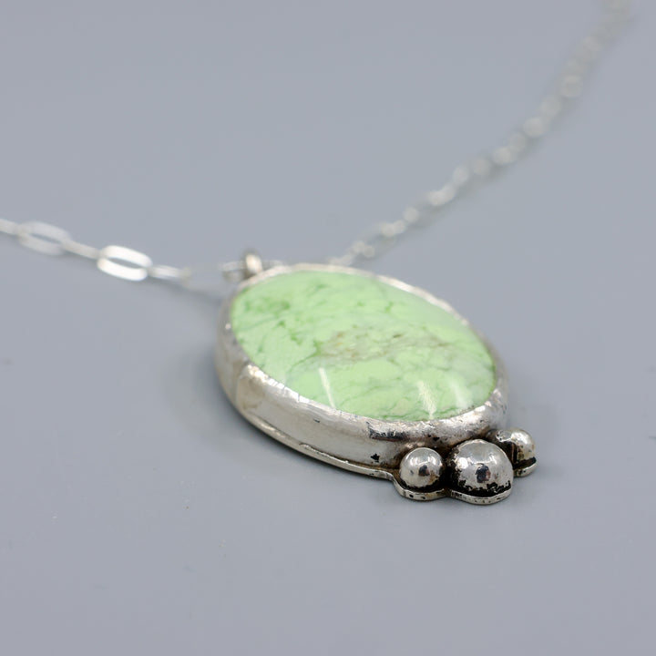 handmade variscite sterling silver necklace