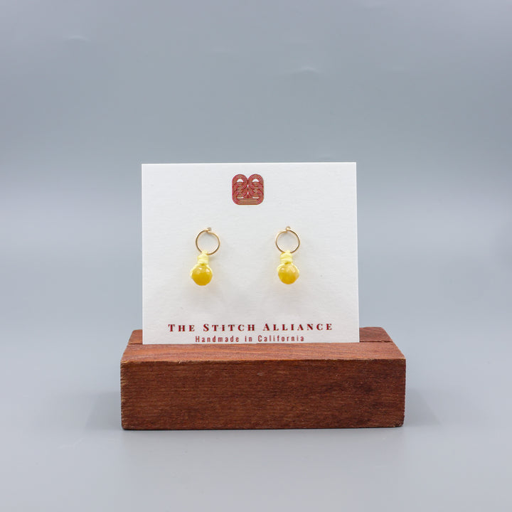 Yellow Opal Mini Dangle Earrings - Gold Fill