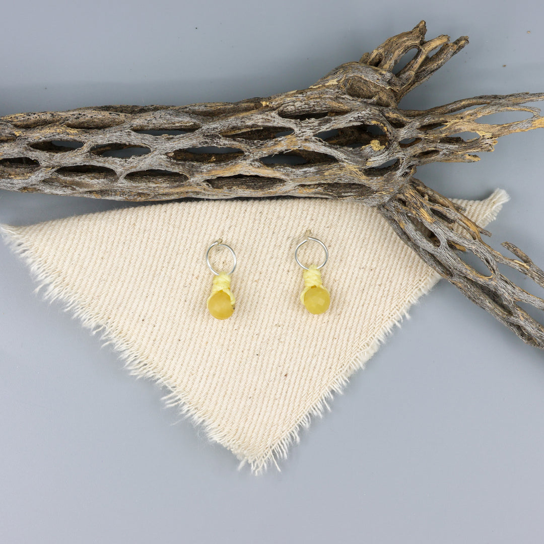 Yellow Opal Mini Dangle Earrings - Sterling Silver