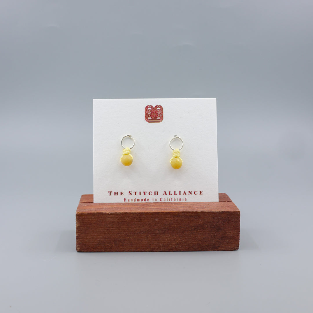 Yellow Opal Mini Dangle Earrings - Sterling Silver