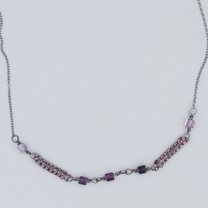 Rainbow Fluorite Oxidized Sterling Silver Choker